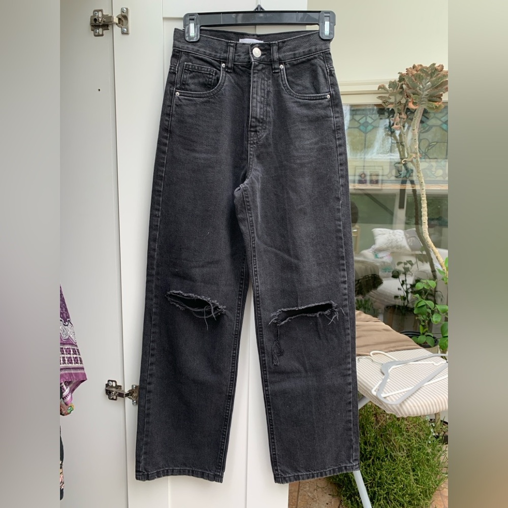 Mango MNG Black Distress Jeans